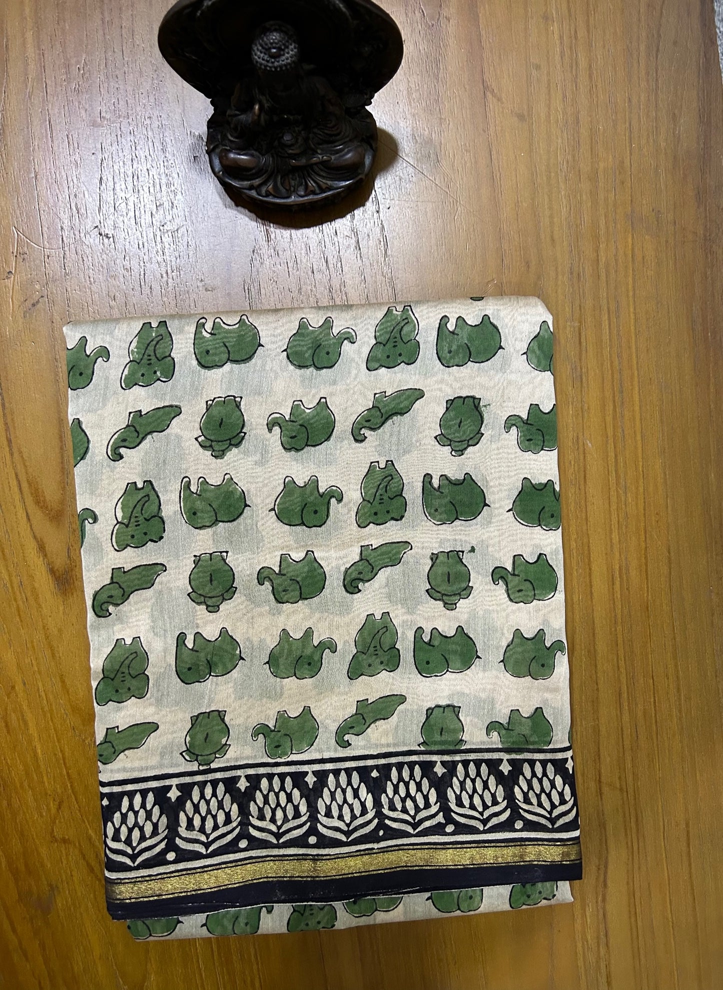 Bagru Printed Pure Chanderi Silk Saree