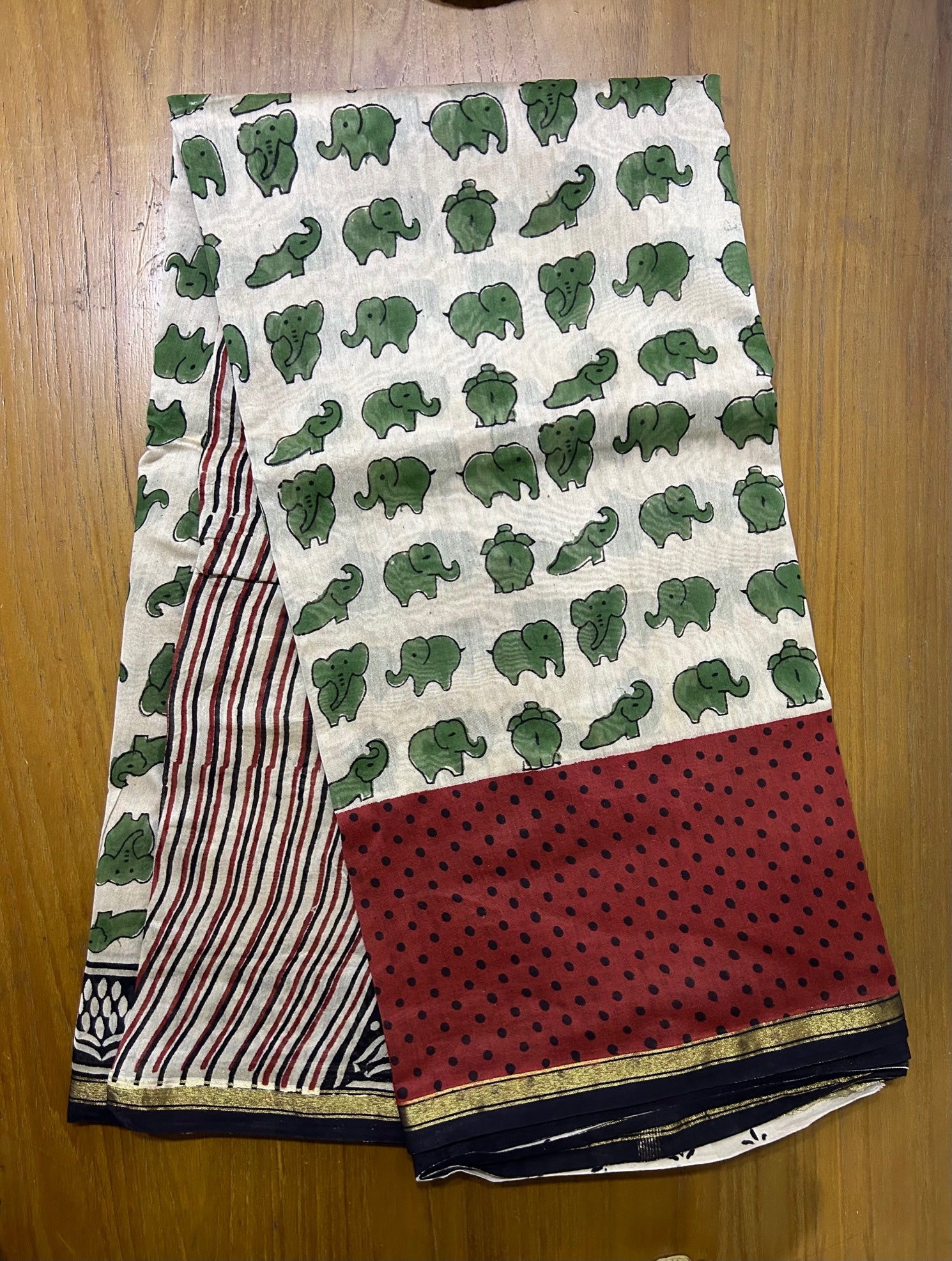 Bagru Printed Pure Chanderi Silk Saree