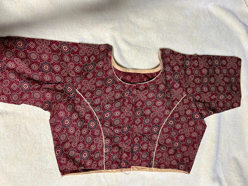 Ajrak Cotton Saree Blouse