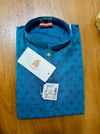 Woven Design  Cotton Kurta Pajama Set For Boys