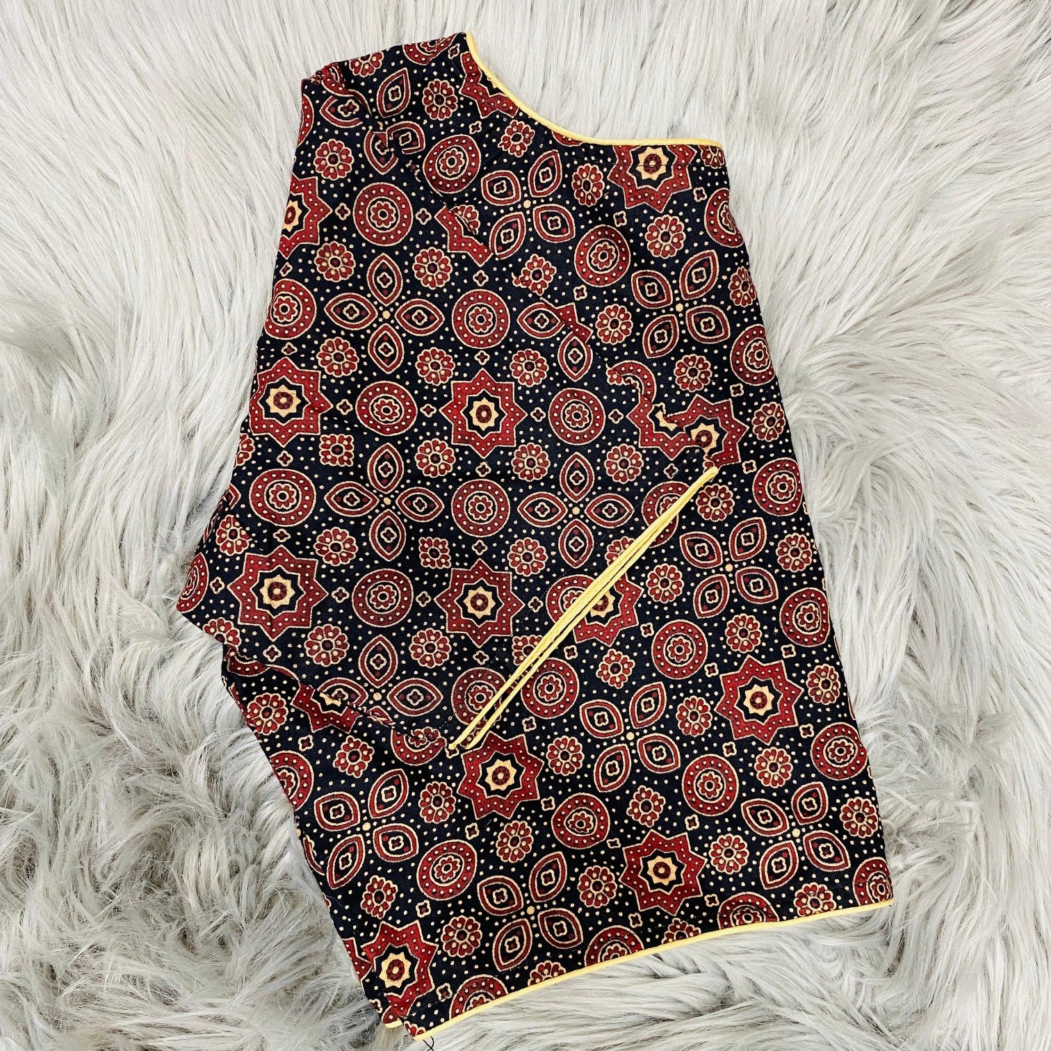 Ajrak Cotton Saree Blouse
