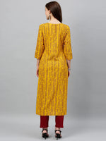 Load image into Gallery viewer, Yellow &amp; Red  Printed Rayon Kurti Top
