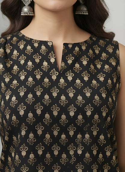 Soft Cotton Ethnic Motif Printed Sleeveless Top