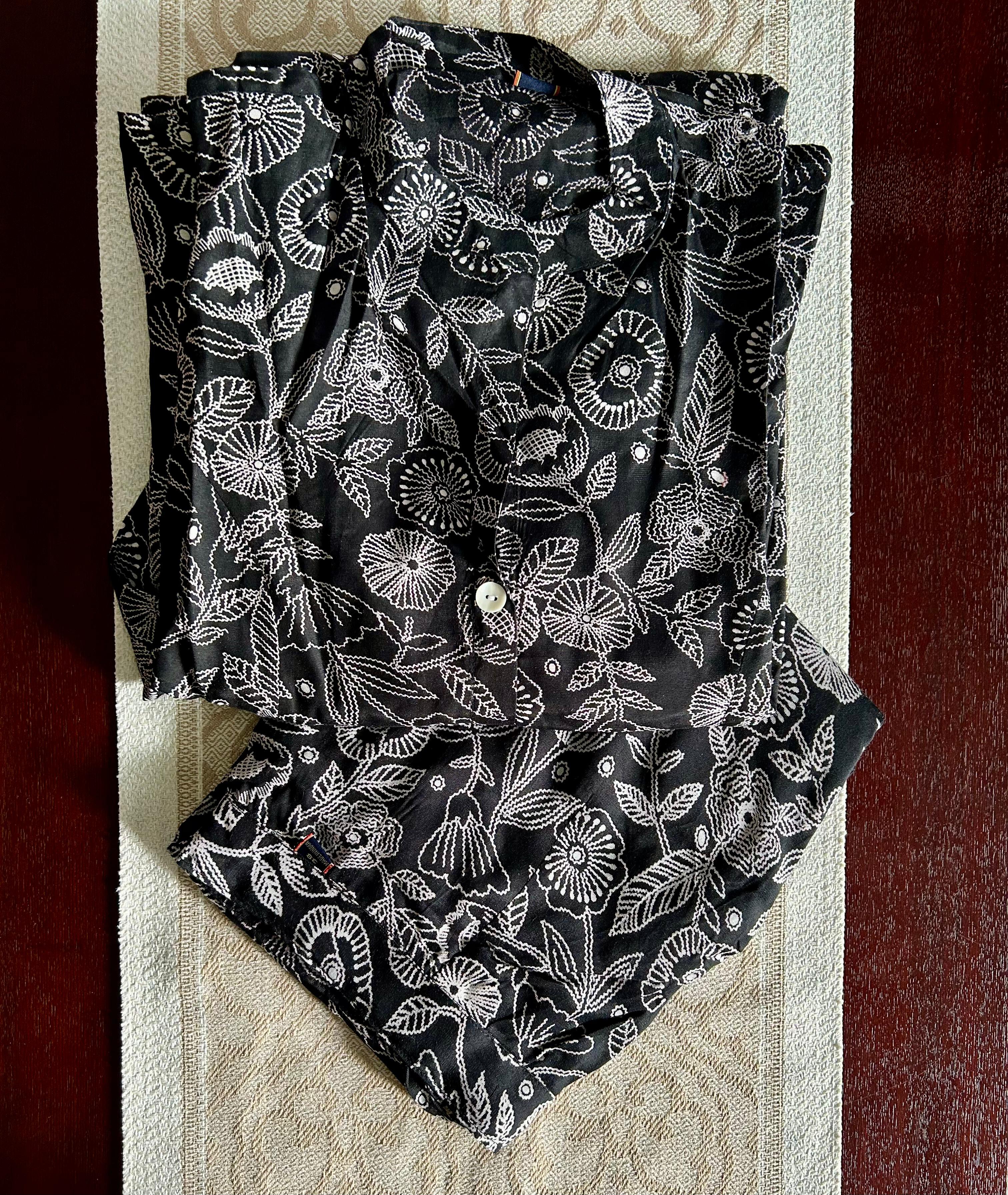 Black Printed Rayon Co-Ord Set