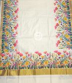Floral Printed Kerala Cotton Saree with Zari Border