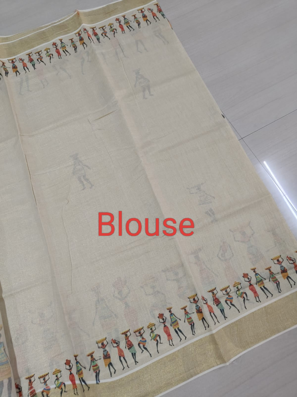 Digital Printed Tissue Cotton Saree