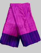 Striped Two toned Solid Semi Silk Saree With Contrast Border