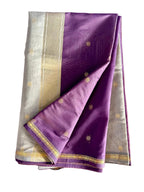 Maheswari Cotton Saree with Golden Butas & Contrast Pallu