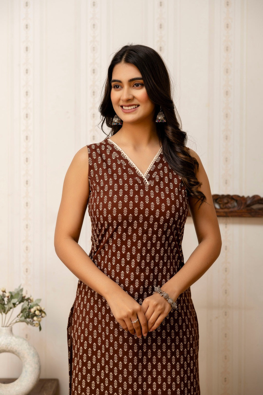 Floral Printed Soft Cotton  Kurti Top (Top Only)