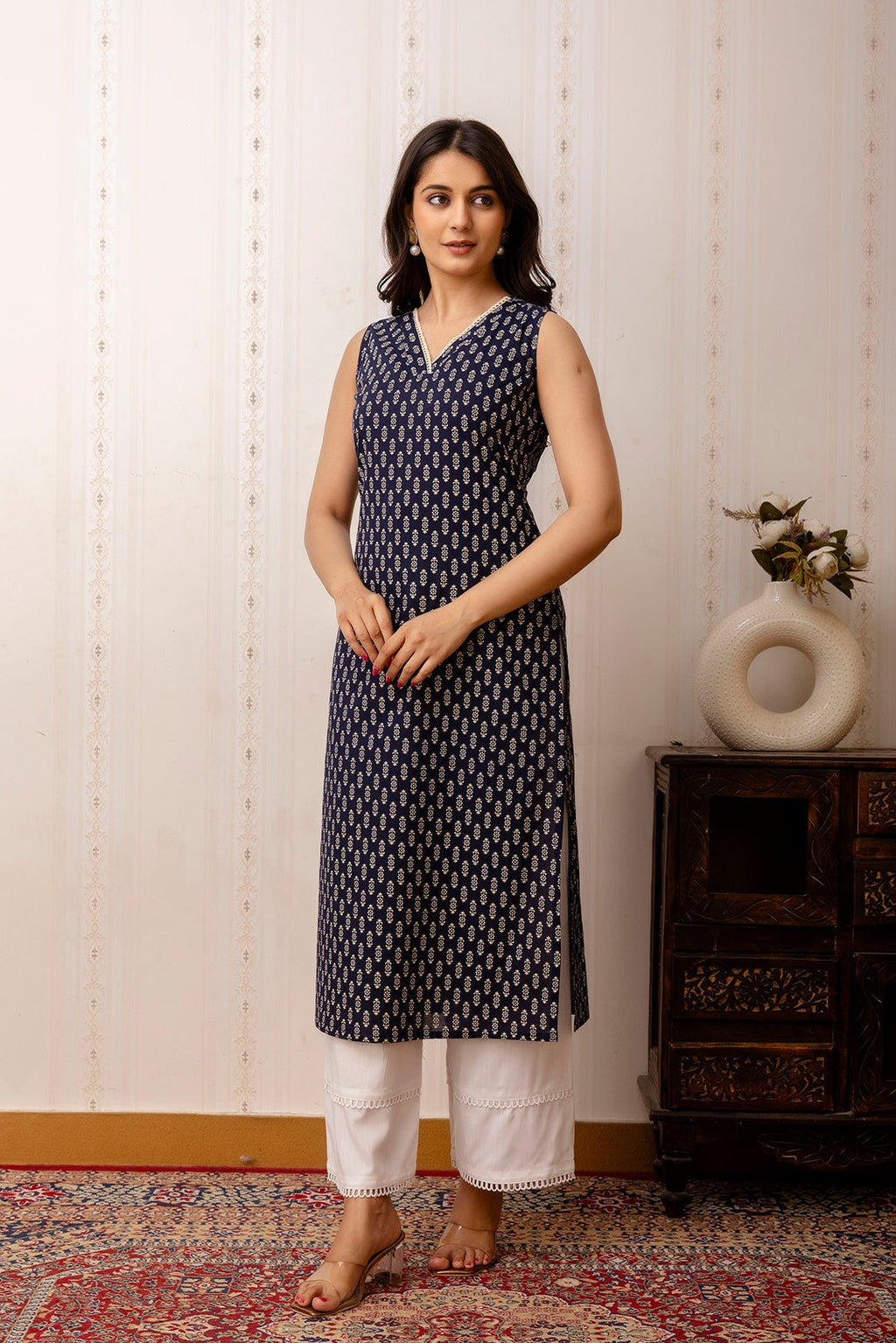 Floral Printed Soft Cotton  Kurti Top (Top Only)