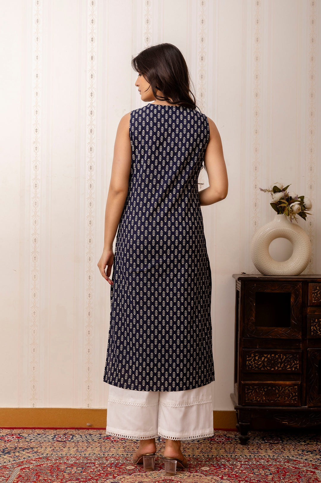 Floral Printed Soft Cotton  Kurti Top (Top Only)