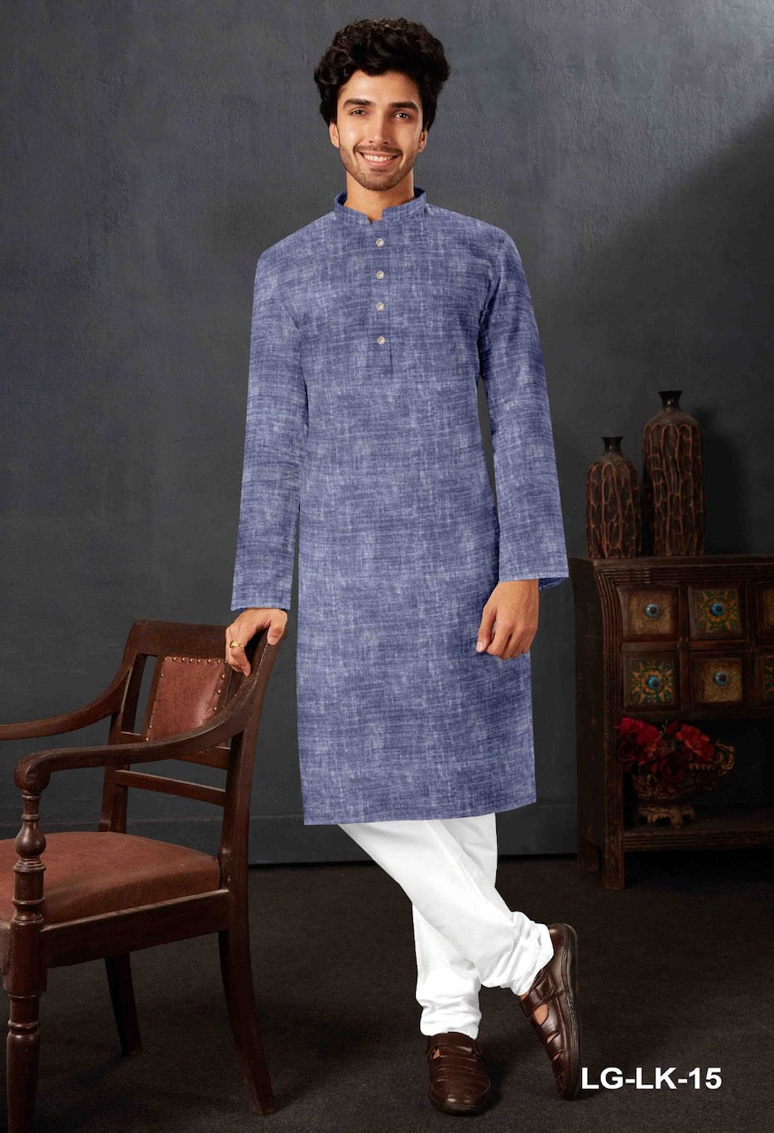 Linen Cotton Men's Kurta Top (Top Only)