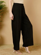 Solid Rayon  Straight Palazzo Pants