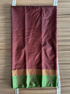 Thread worked Two toned Solid Semi Silk Saree With Contrast Border