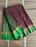 Thread worked Two toned Solid Semi Silk Saree With Contrast Border