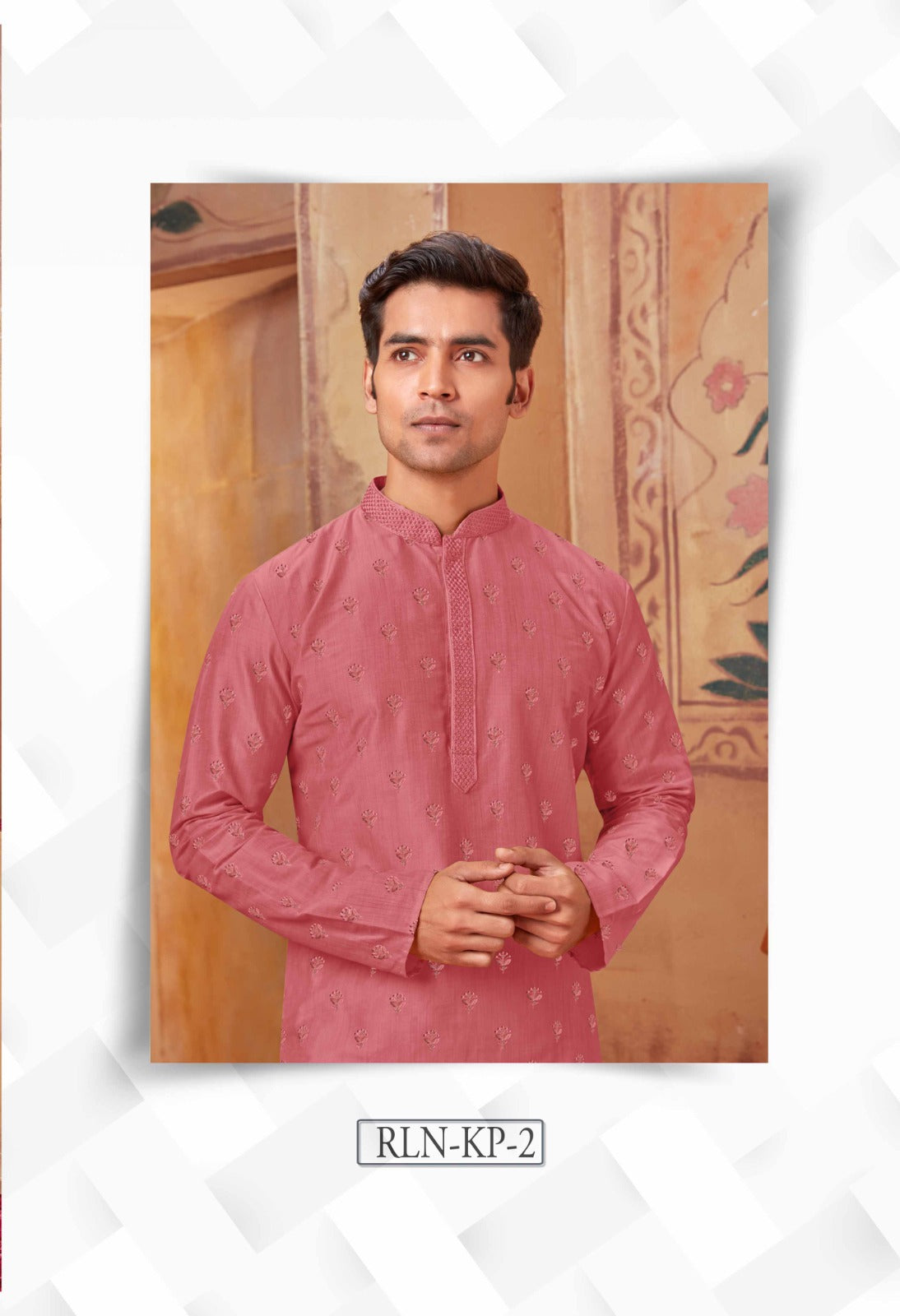Cotton Silk Embroidered Men's Kurta Pajama Set