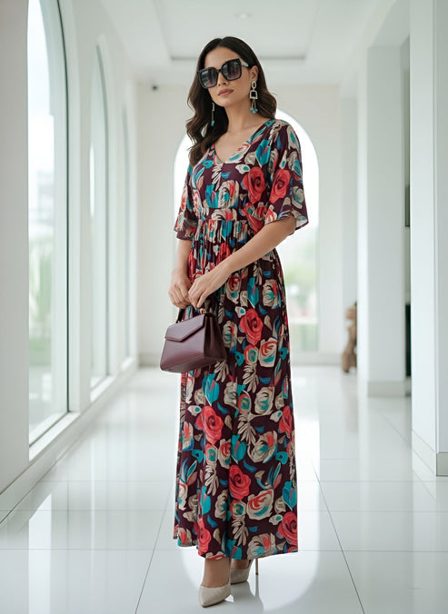 Viscose Rayon Floral printed  Dress