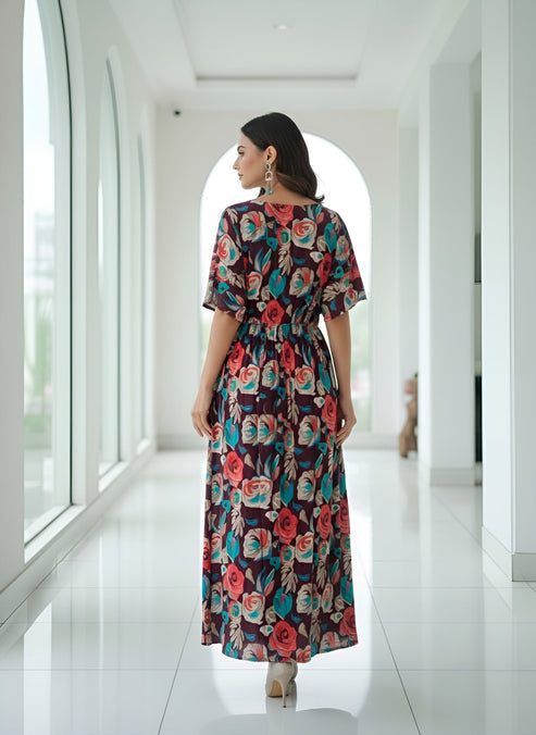 Viscose Rayon Floral printed  Dress