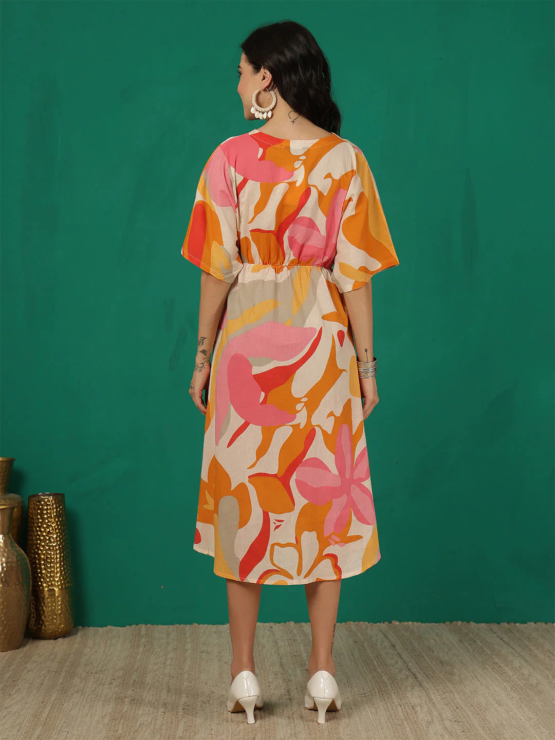 Multi Floral printed  Cotton Dress