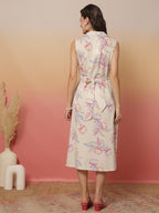 Floral printed Pure Cotton Sleeveless Dress