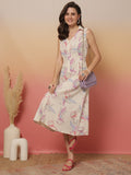 Floral printed Pure Cotton Sleeveless Dress
