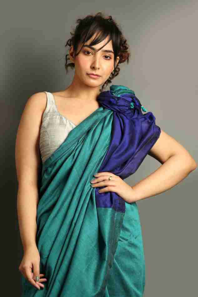 Shades of Blue Khadi Cotton Saree