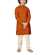 Woven Design  Cotton Kurta Pajama Set For Boys