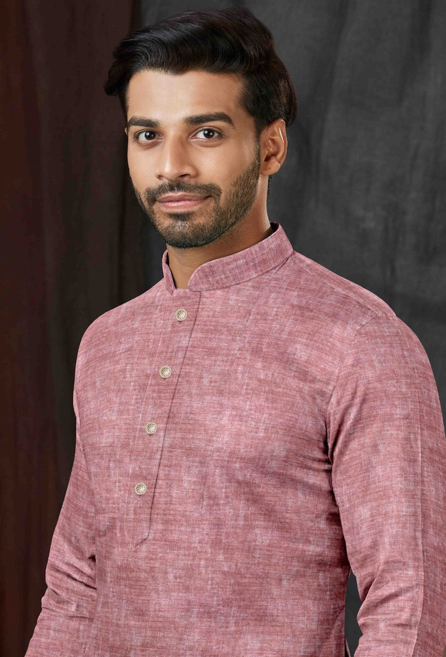 Linen Cotton Men's Kurta Top (Top Only)