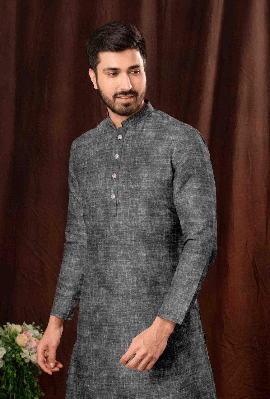Linen Cotton Men's Kurta Top (Top Only)