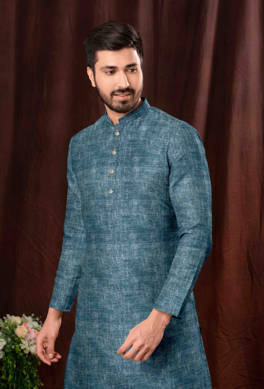 Linen Cotton Men's Kurta Top (Top Only)