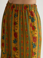 Mustard Printed Georgette Kurta Sharara Set