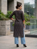 Ikat Printed Soft cotton Kurti Top