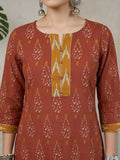Ikat Printed Soft cotton Kurti Top