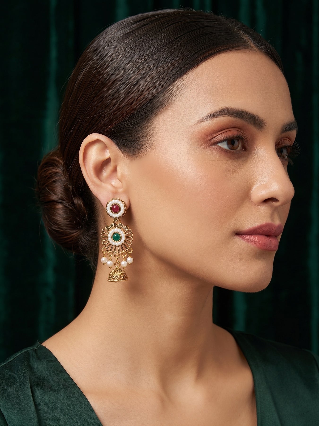 Gold - Toned Beaded Drop Earrings