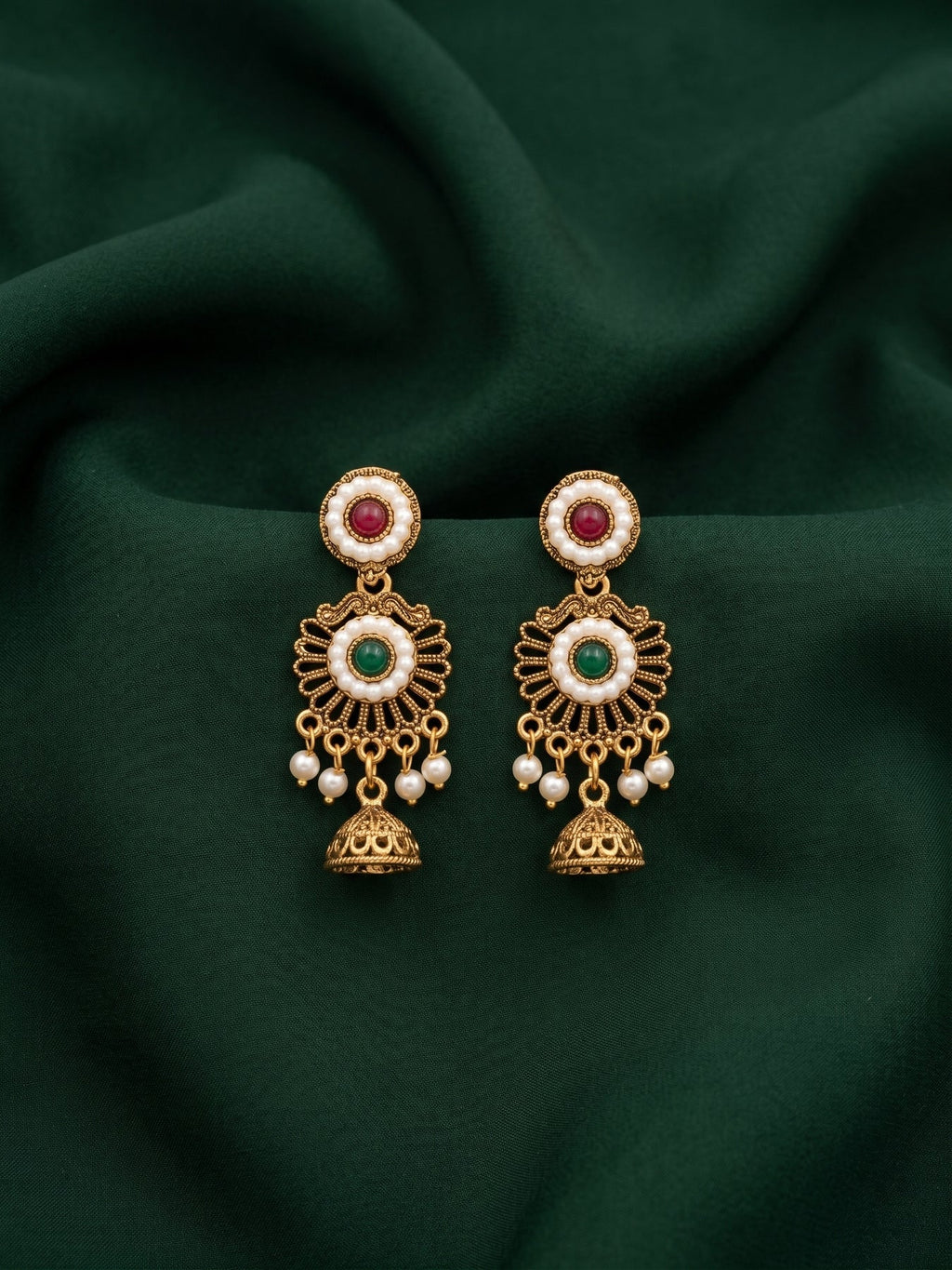 Gold - Toned Beaded Drop Earrings
