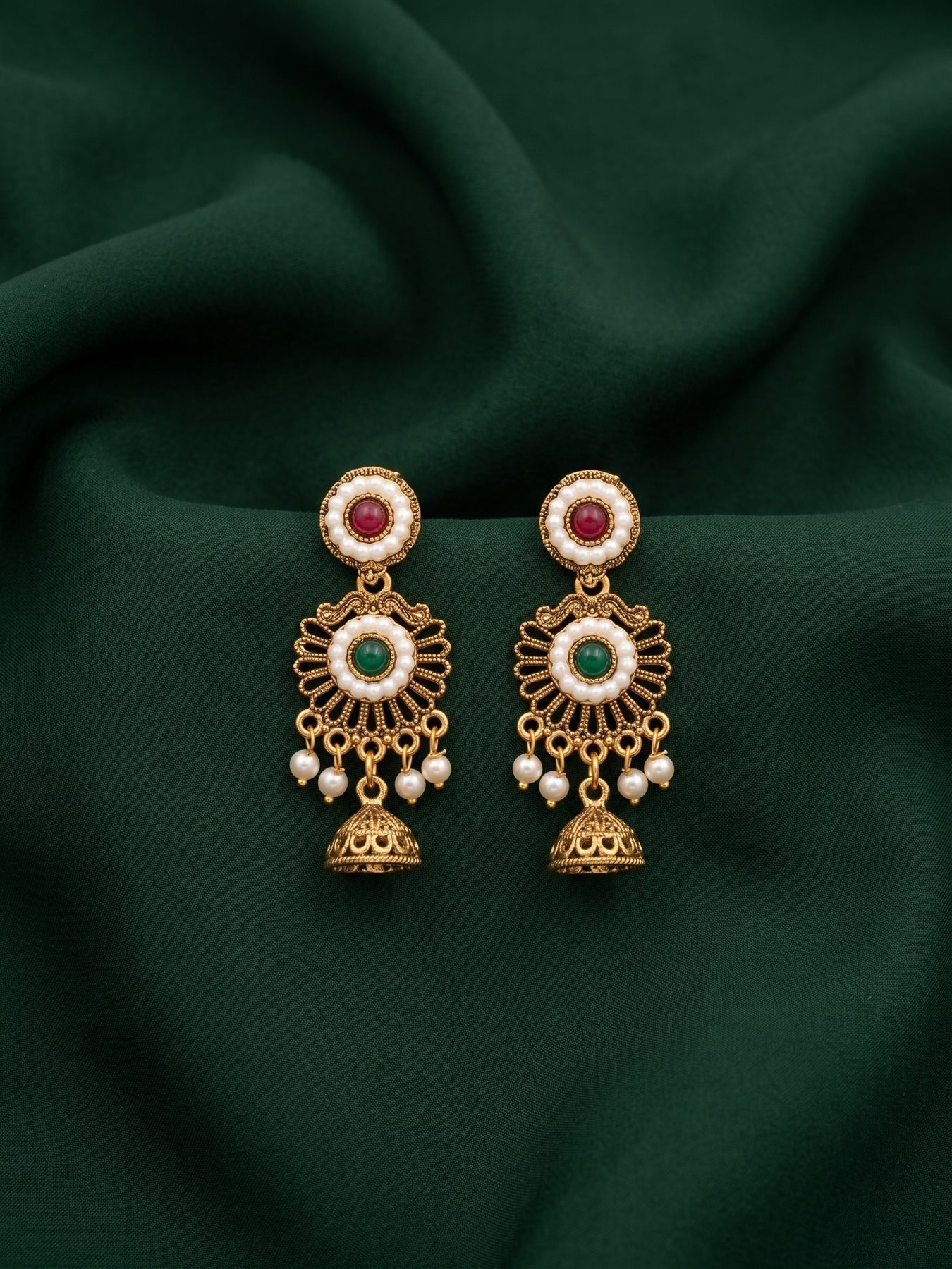 Gold - Toned Beaded Drop Earrings