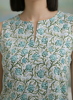 Grey Cotton Floral Printed Top