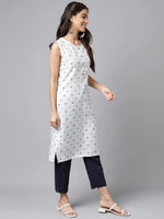 Load image into Gallery viewer, White Ethnic Printed Rayon  Kurti Top

