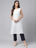 Load image into Gallery viewer, White Ethnic Printed Rayon  Kurti Top
