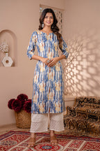 Multi Printed Cotton Kurti Top (Top Only)
