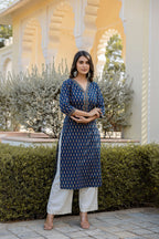 Pure Cotton Ethnic Printed Kurti Top ( Top Only)
