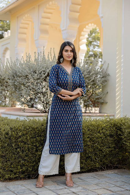 Pure Cotton Ethnic Printed Kurti Top ( Top Only)