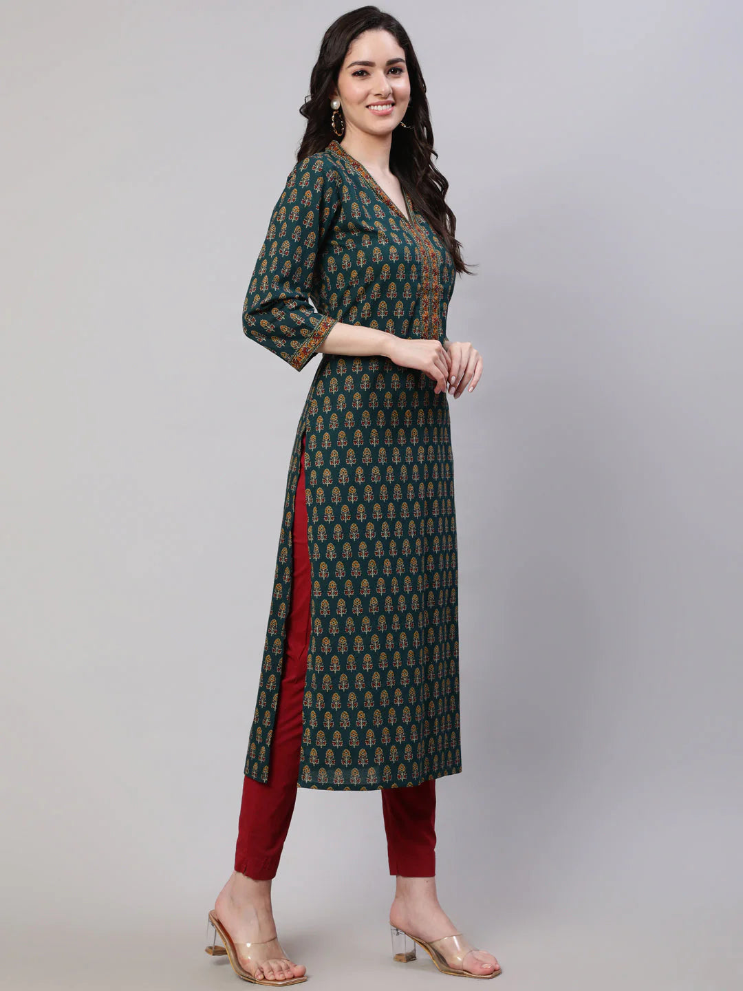 Pure Cotton Ethnic Printed Kurti Top ( Top Only)