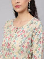 Load image into Gallery viewer, Multi Ikat Printed Cotton Kurti Top(Top Only)
