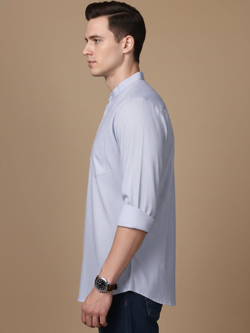 Small Checkered Solid Cotton Blend Short Kurta for men ( Top only)