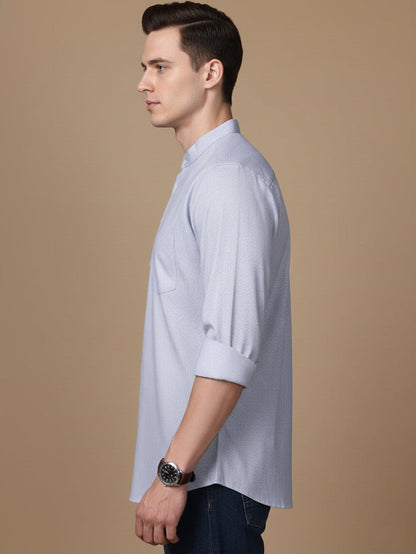 Small Checkered Solid Cotton Blend Short Kurta for men ( Top only)