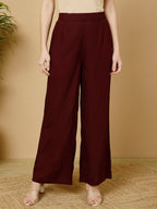 Solid Rayon  Straight Palazzo Pants