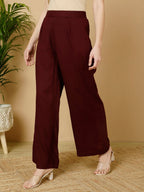 Solid Rayon  Straight Palazzo Pants