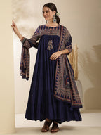 Nay Blue  Anarkali cotton  Kurti Set