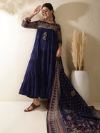 Nay Blue  Anarkali cotton  Kurti Set
